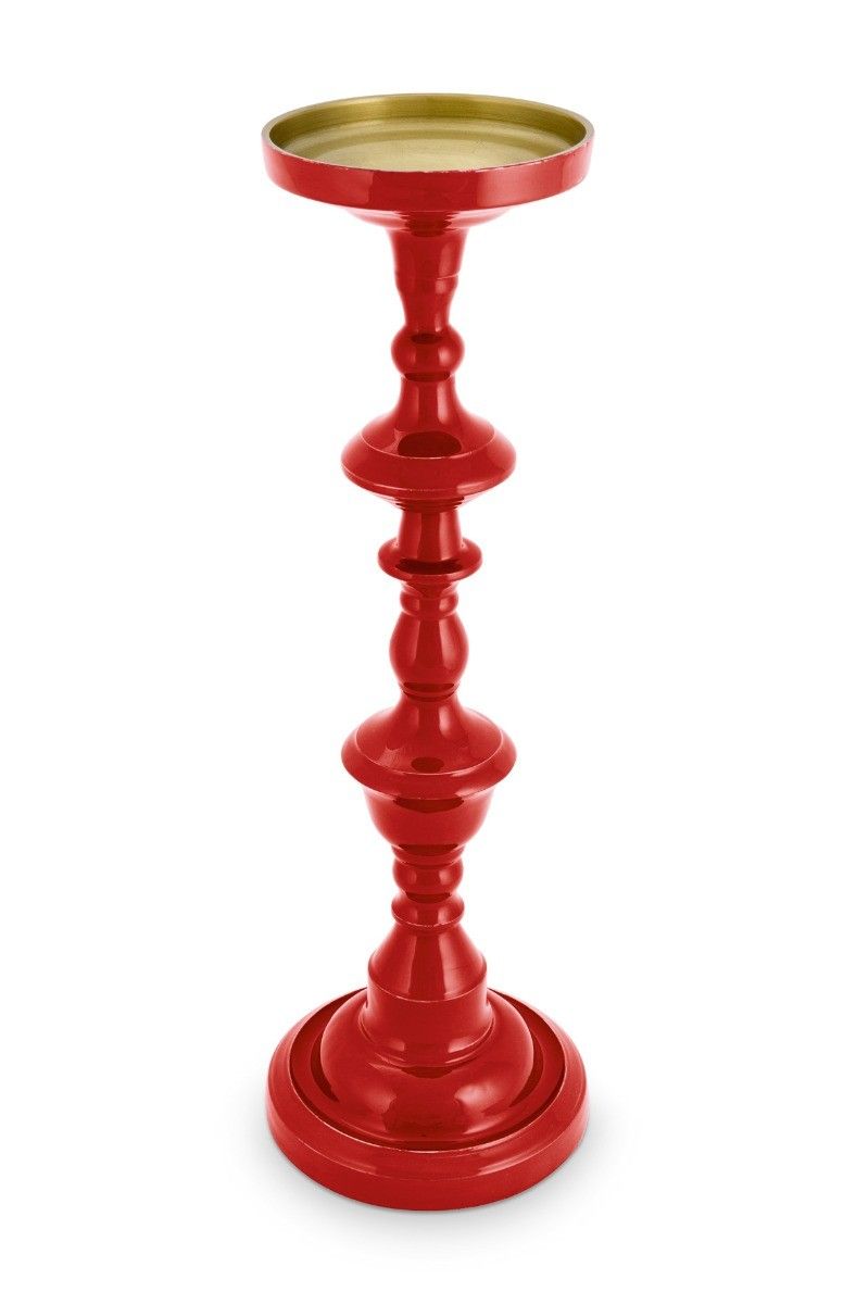 Blushing Birds Metal Kerzenständer Rot 46 cm