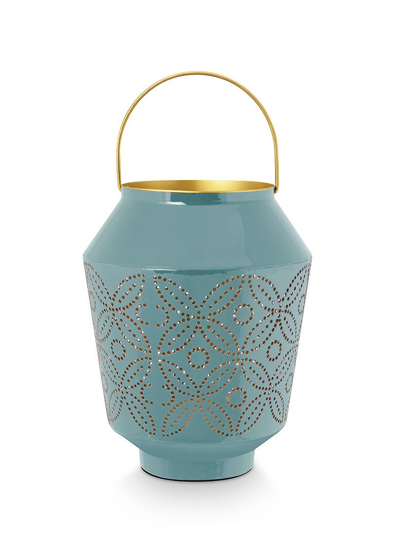Lantern Enamelled Dark Green 29cm