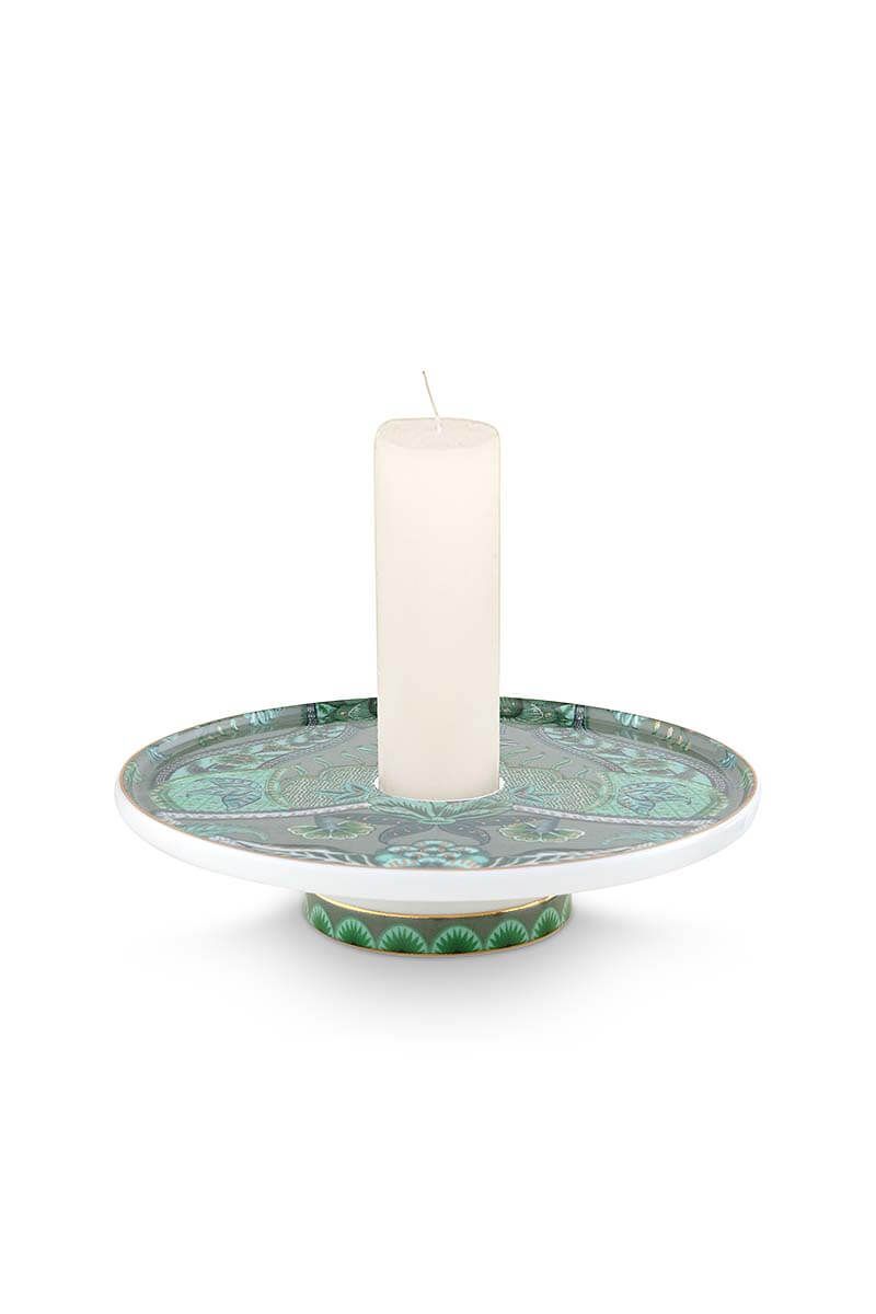 Kyoto Festival Candle Tray Green 14cm