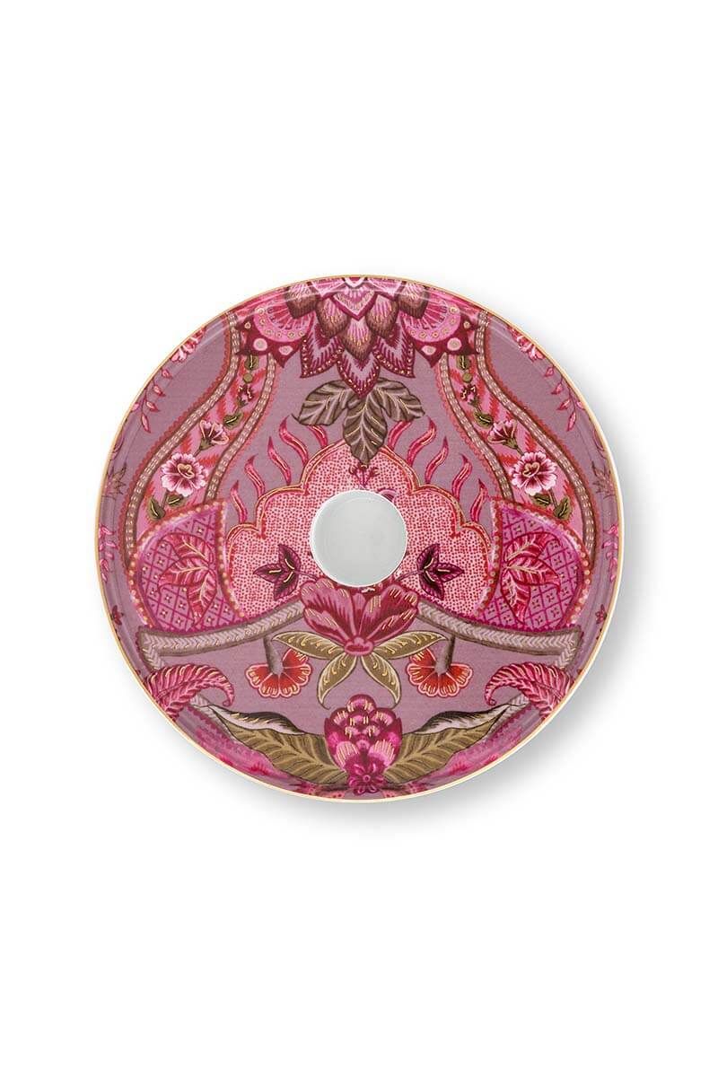 Kyoto Festival Candle Tray Pink 14cm