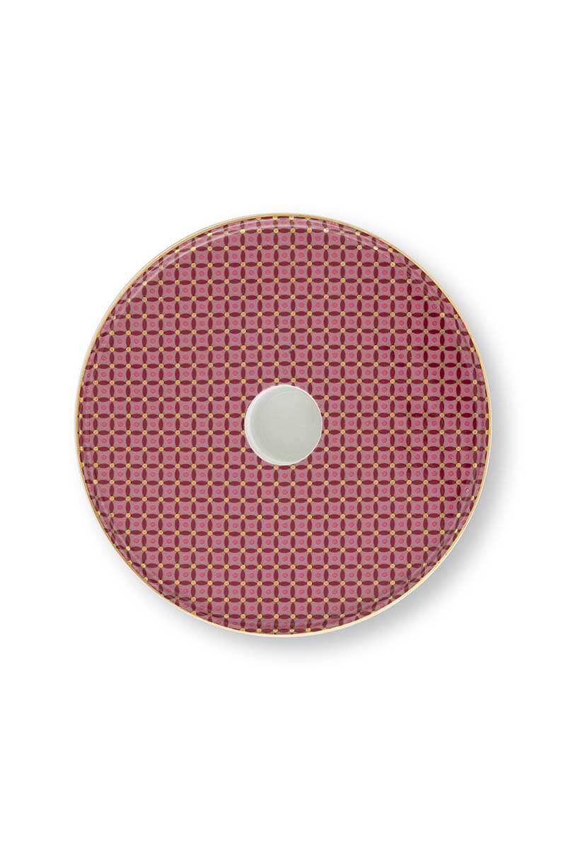 Cross Stitch Kerze Schale Rosa 14cm
