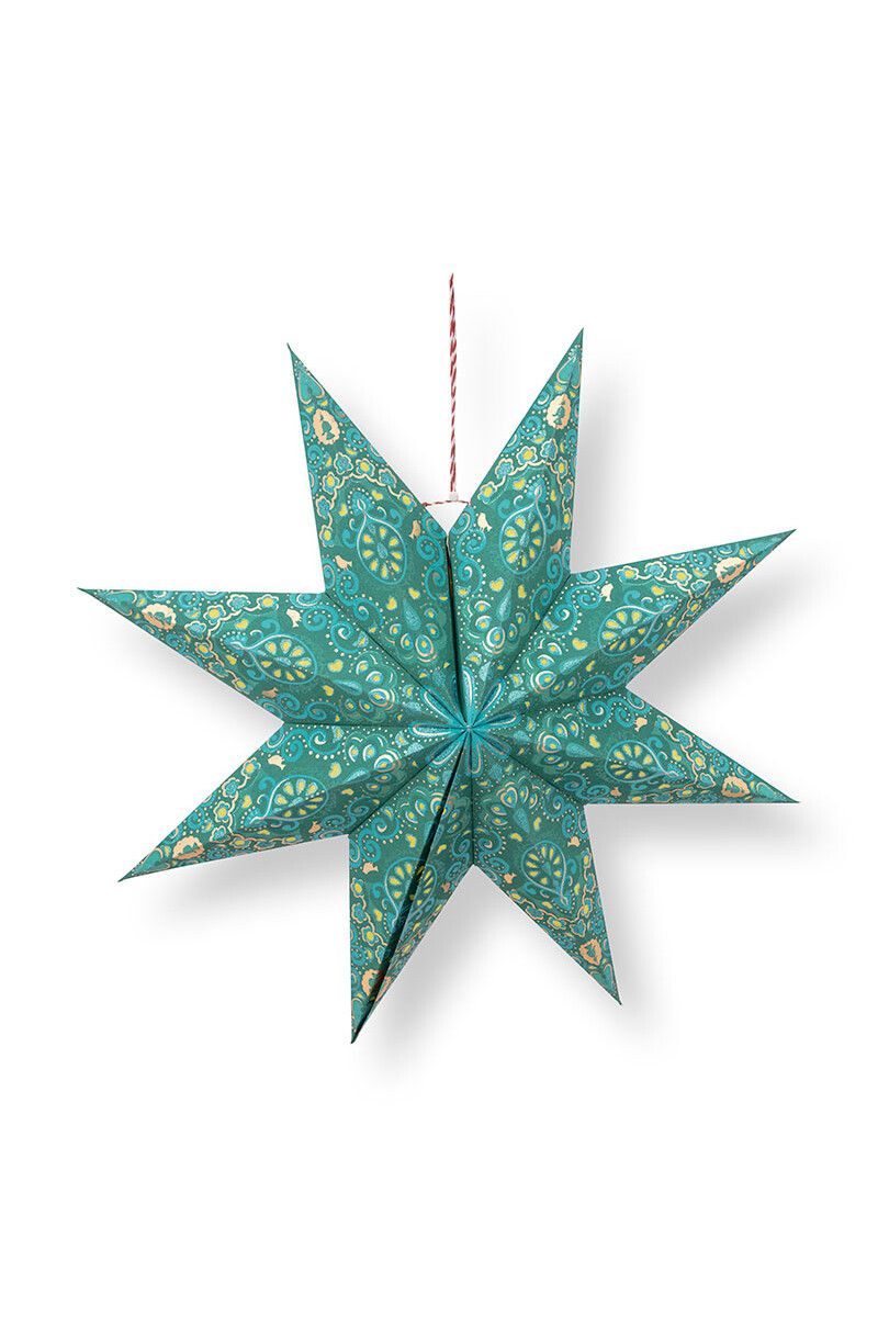 Kerstster Papier Overall Print Groen 60cm