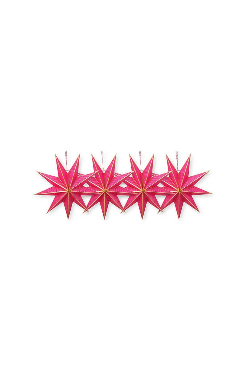 Weihnachtsstern set/4 Papier Rosa 20cm