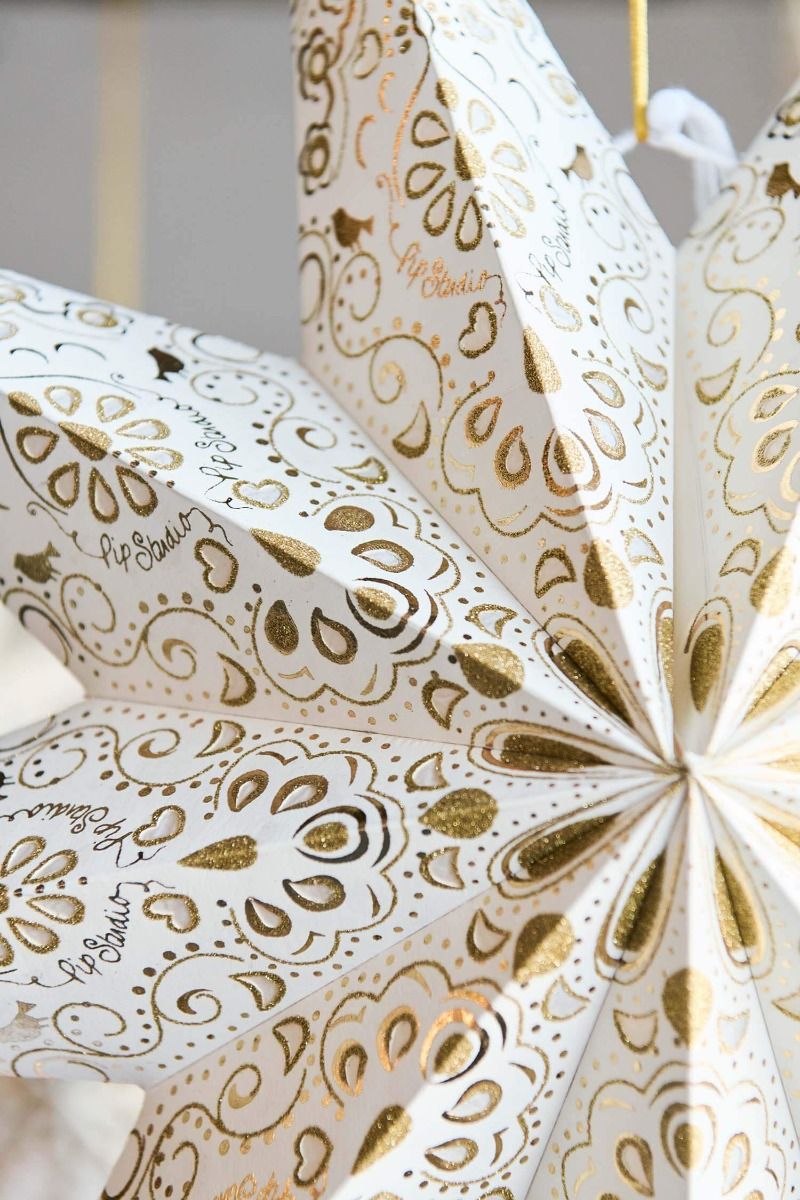 Weihnachtsstern Lampion Weiß 60cm
