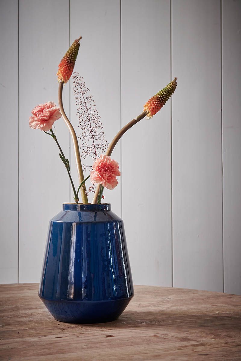 Metal Vase Blue 29 cm