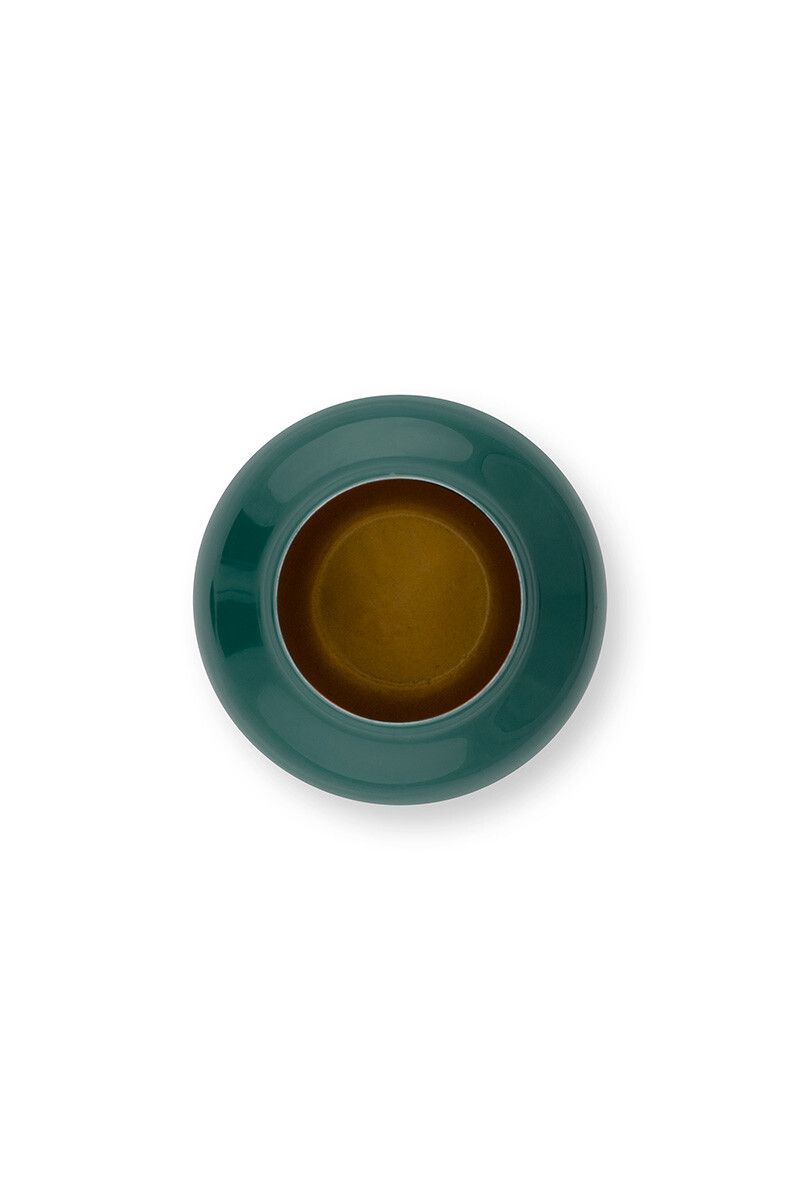 Runde Mini Vase Dunkelgrün 10 cm