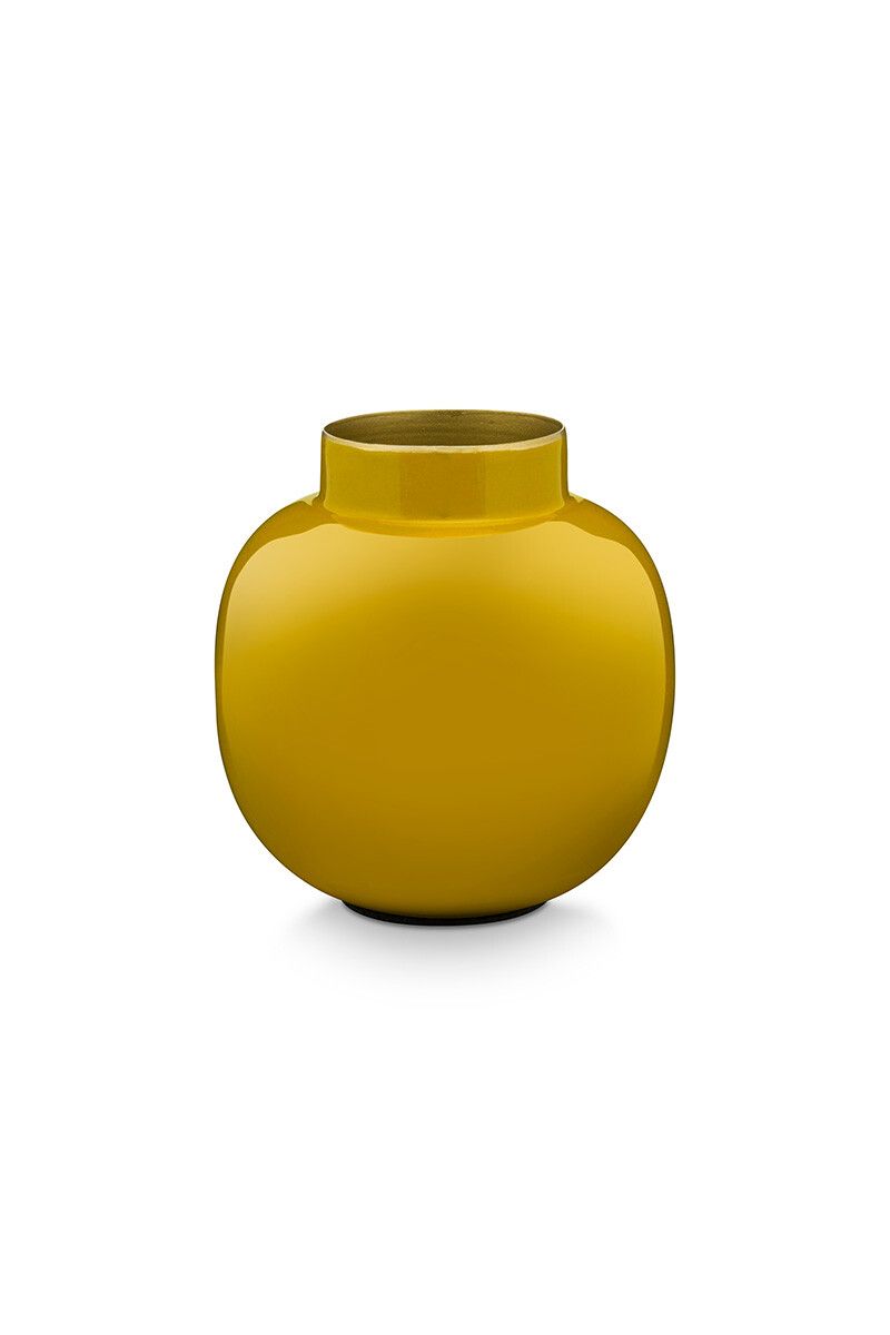 Runde Mini Vase Gelb 10 cm