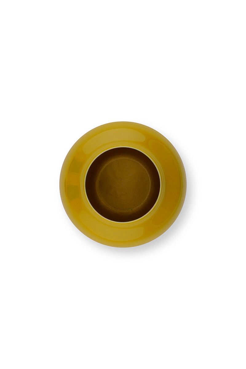 Runde Mini Vase Gelb 10 cm