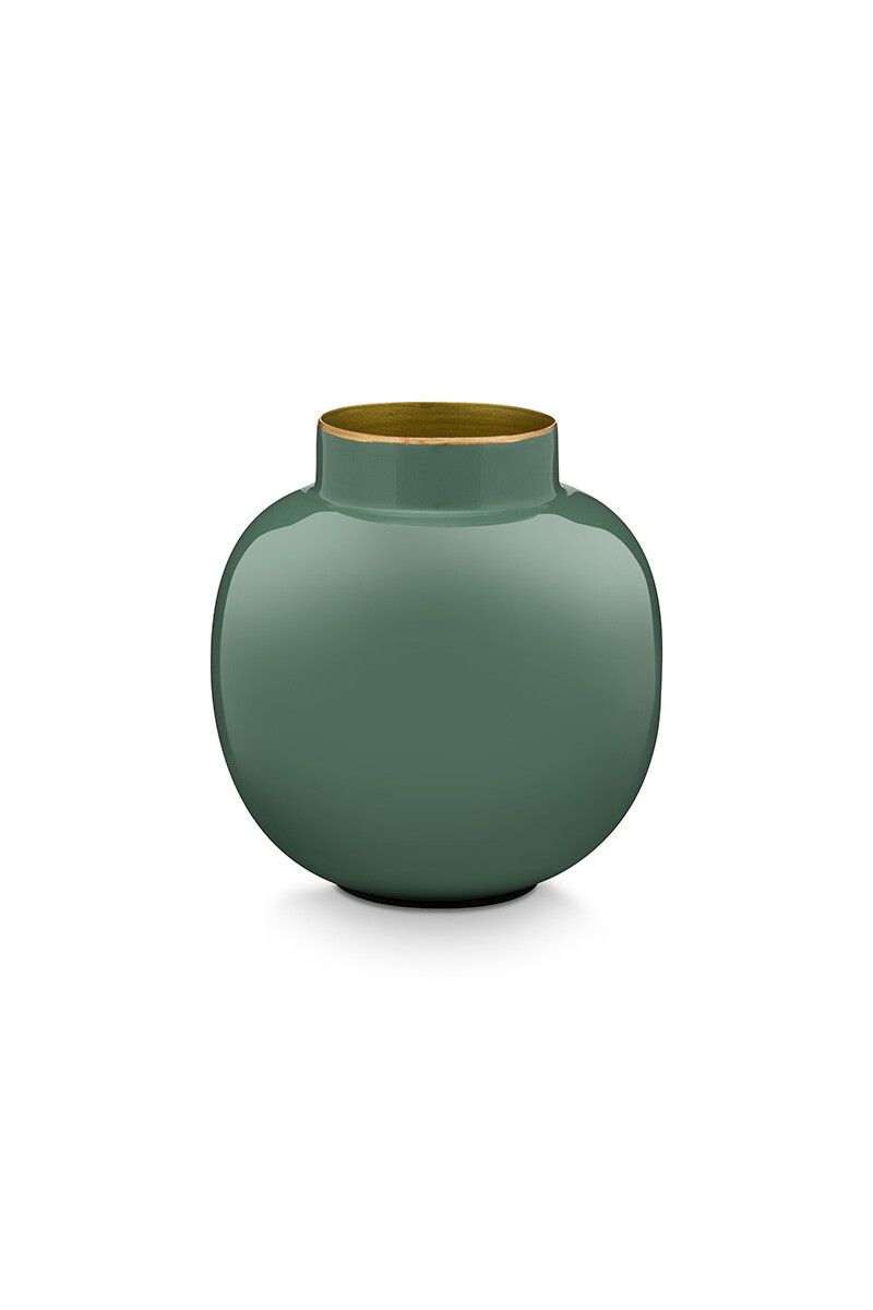 Runde Mini Vase Grün 10 cm