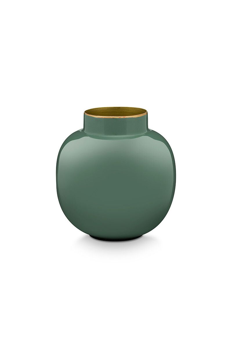Runde Mini Vase Grün 10 cm