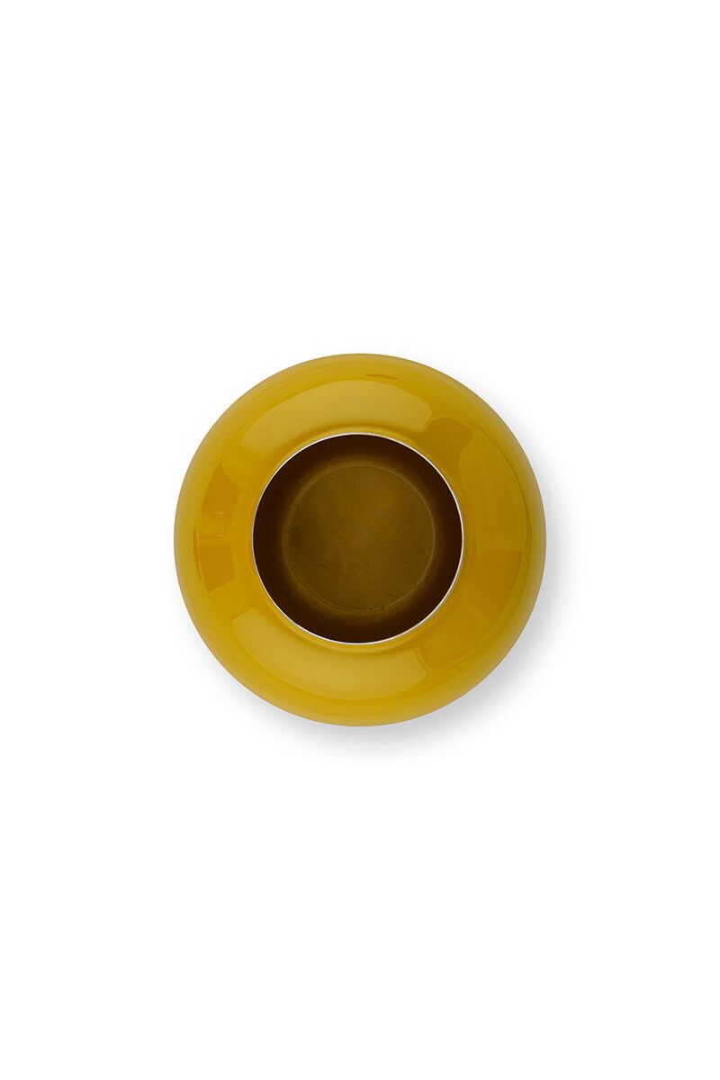 Ovale Mini Vase Gelb 14 cm