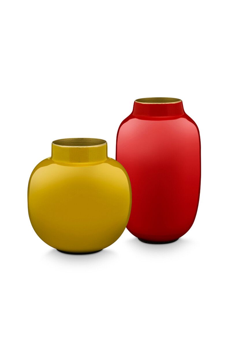 Set Mini Vazen Rood & Geel