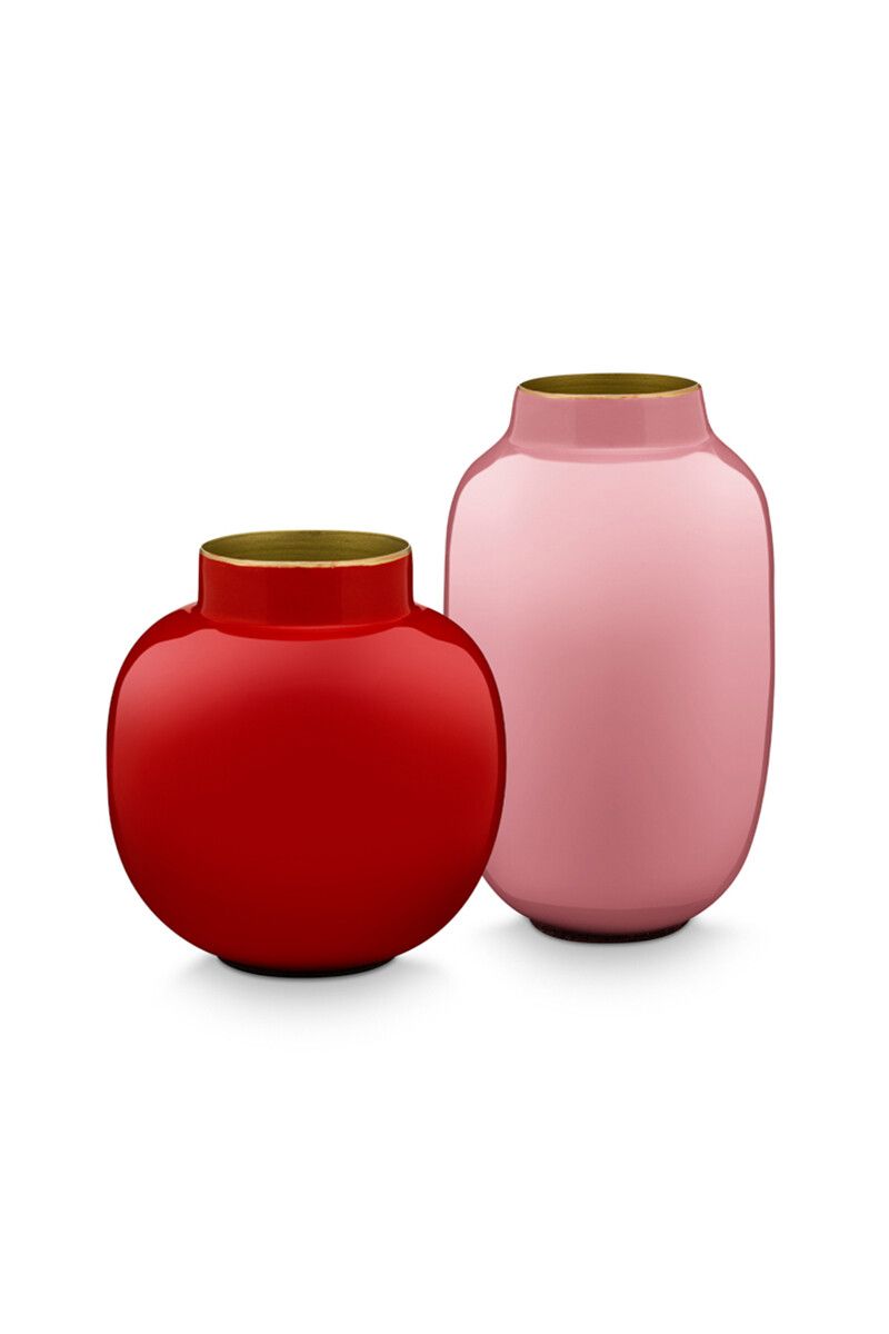 Set Mini-Vasen Old Rosa & Rot