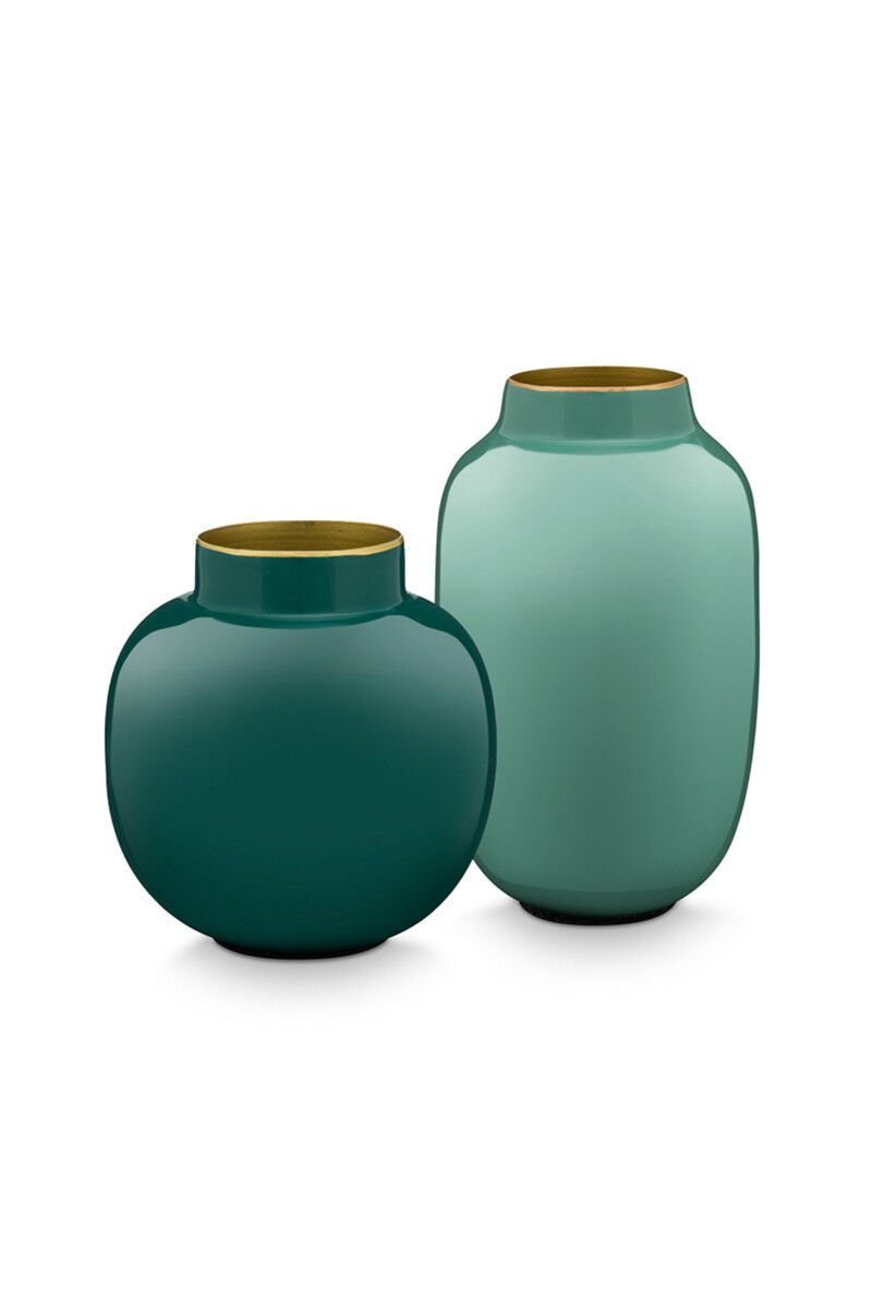 Set Mini Vazen Blauw & Donkergroen