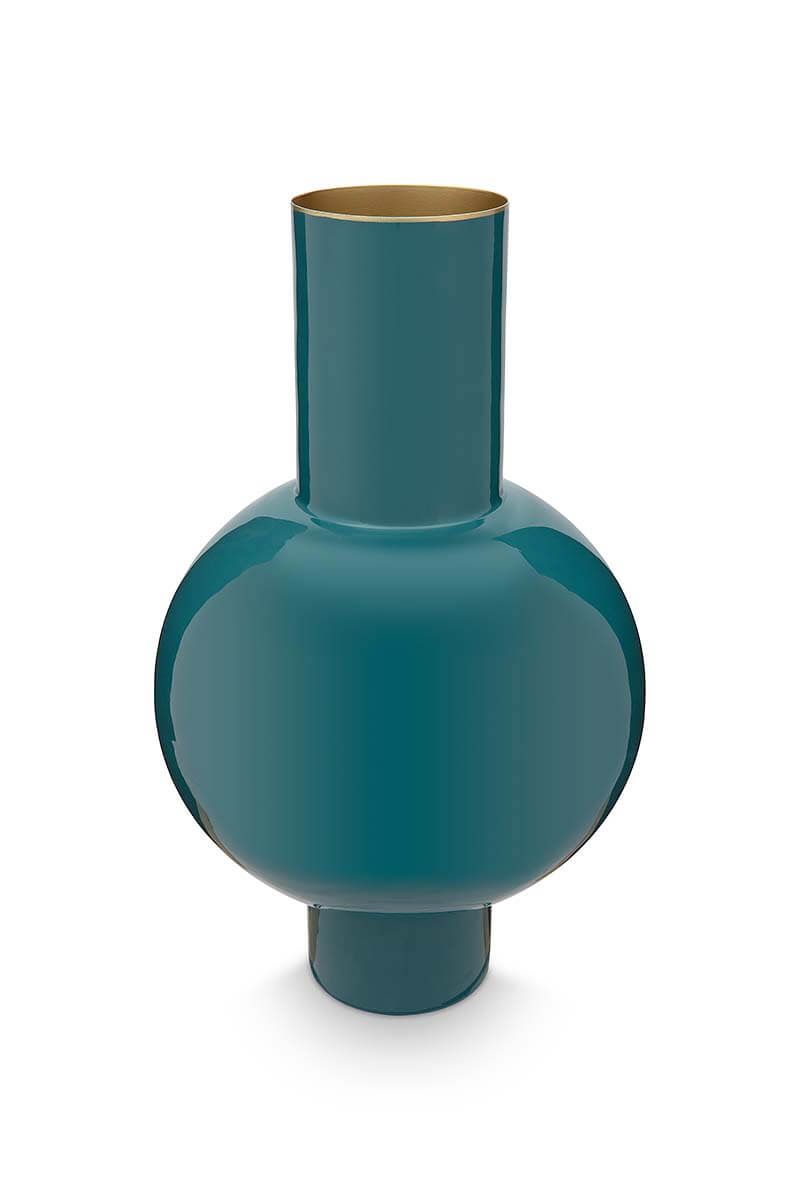 Vase en Métal en Coloris Vert Foncé 40 cm