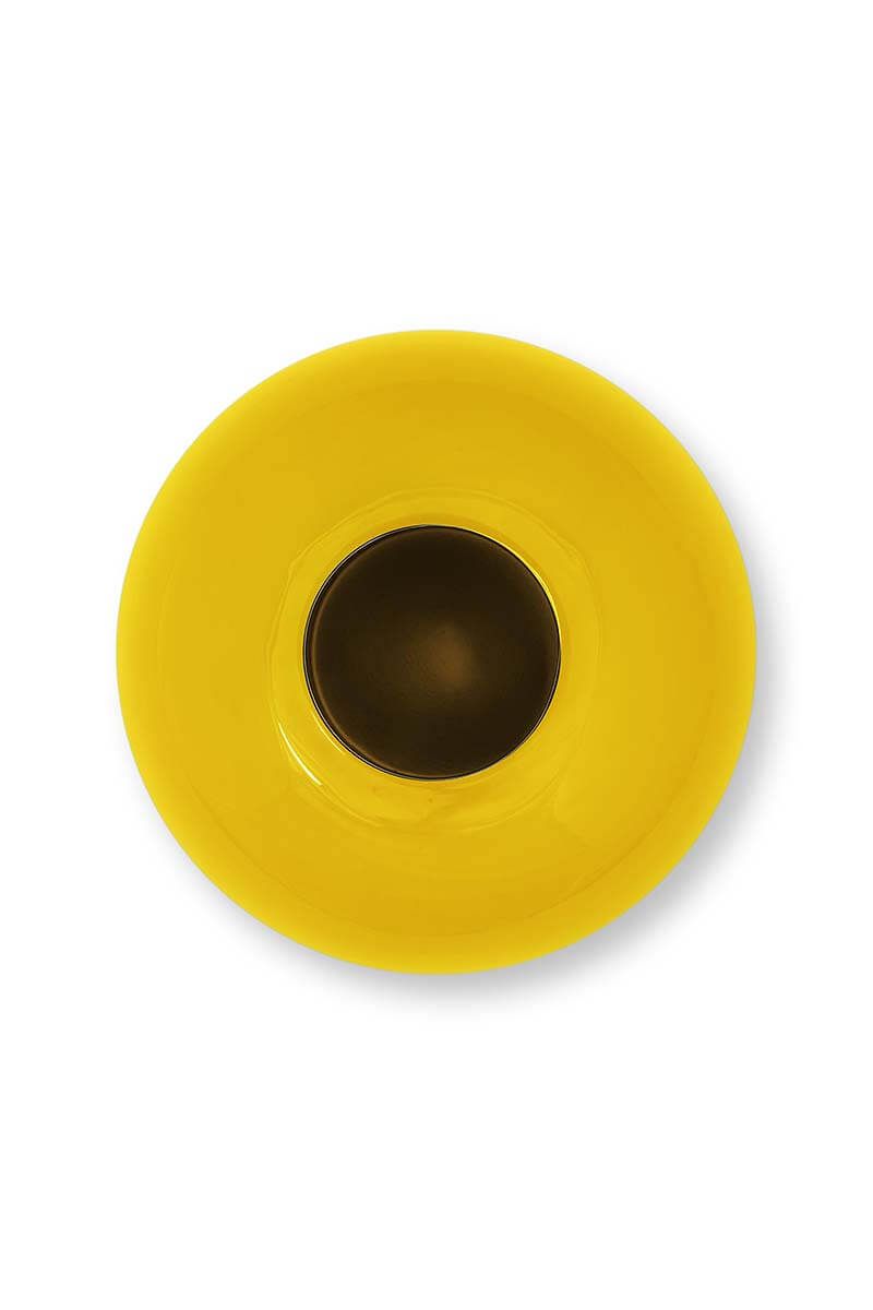 Metal Vase Yellow 23cm