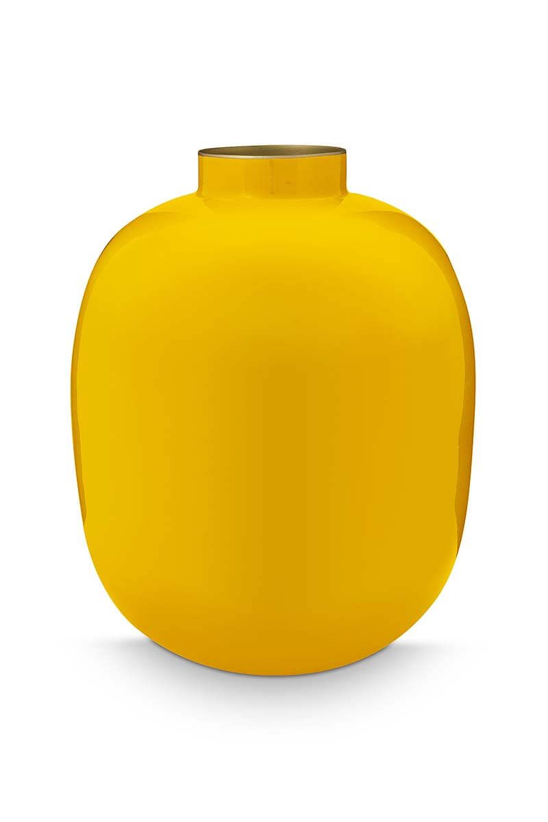 Metal Vase Yellow 32cm