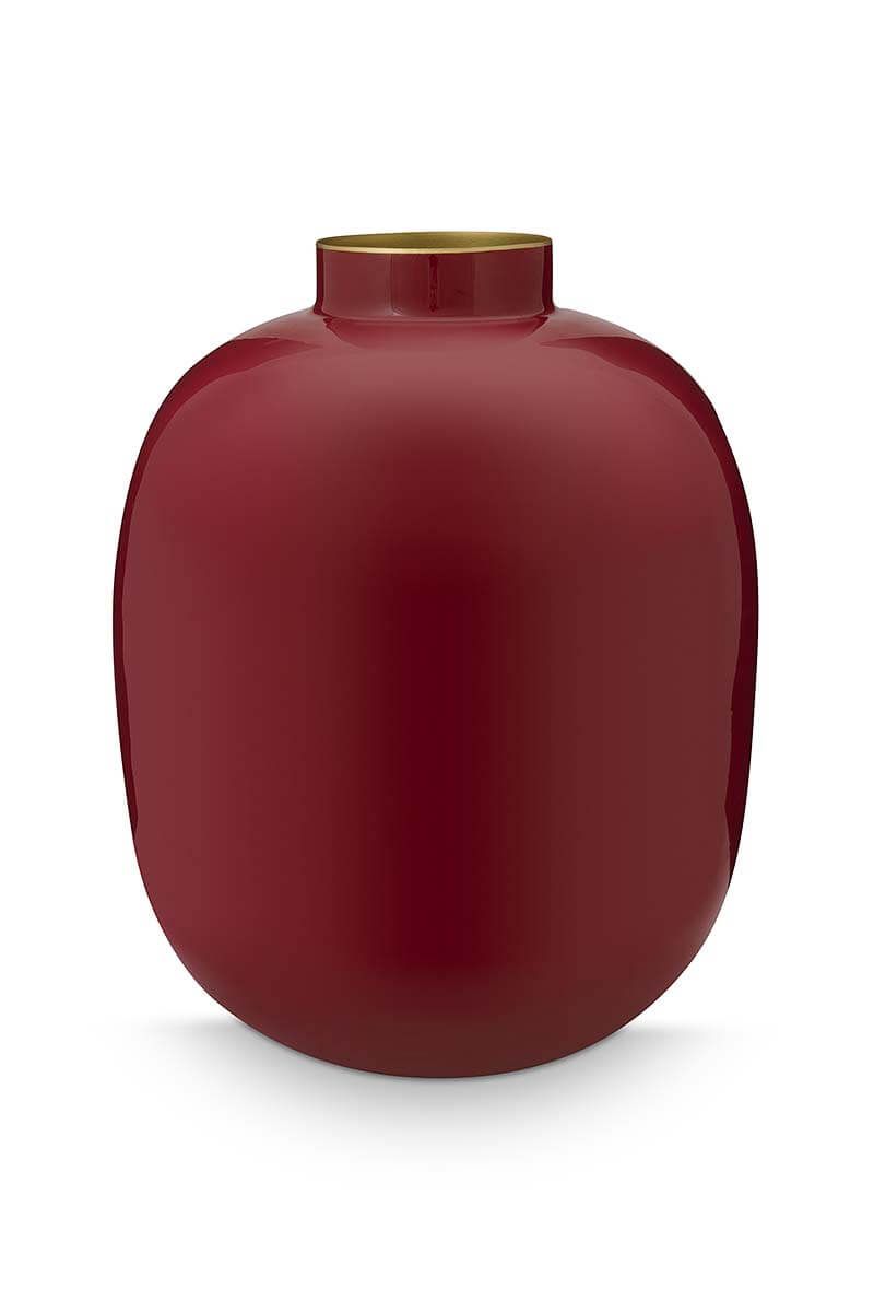 Metal Vase Dark Red 32cm