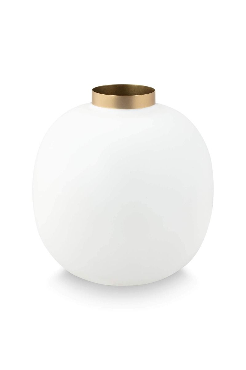 Metall Vase Weiß 23cm