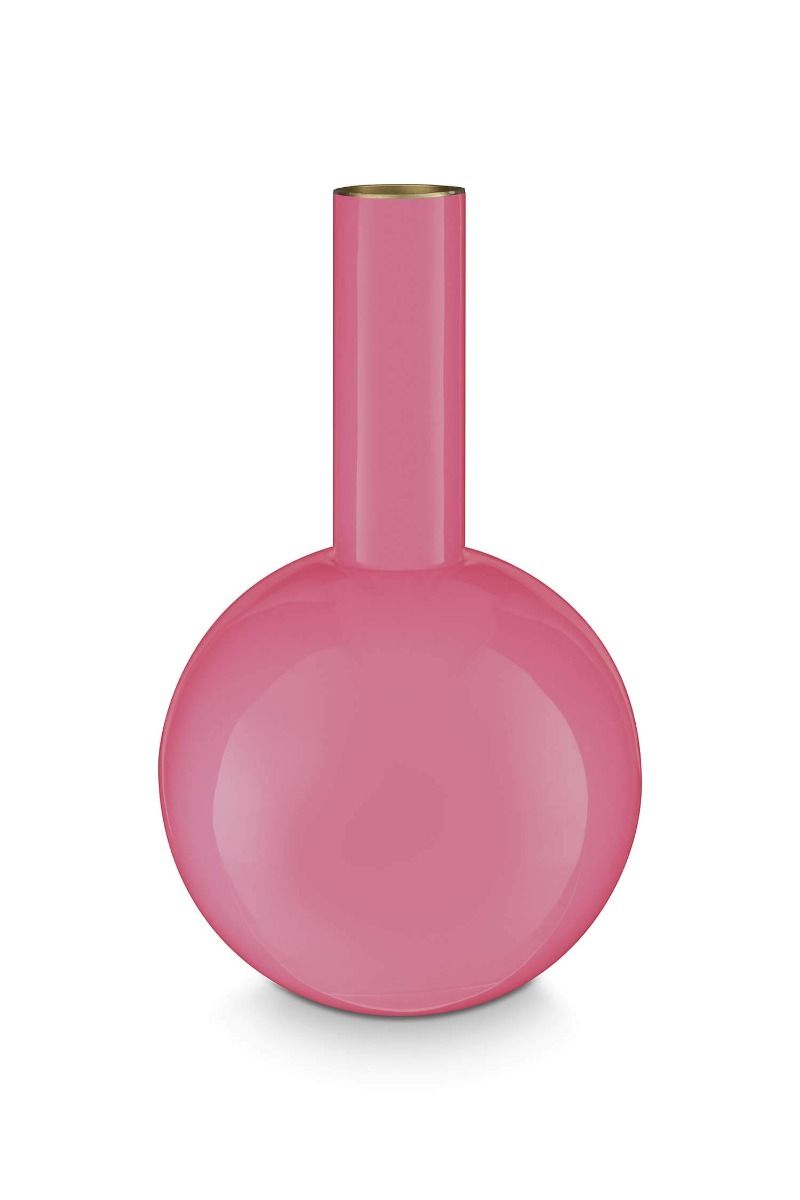 Vase en Métal Moyen Rose 33cm