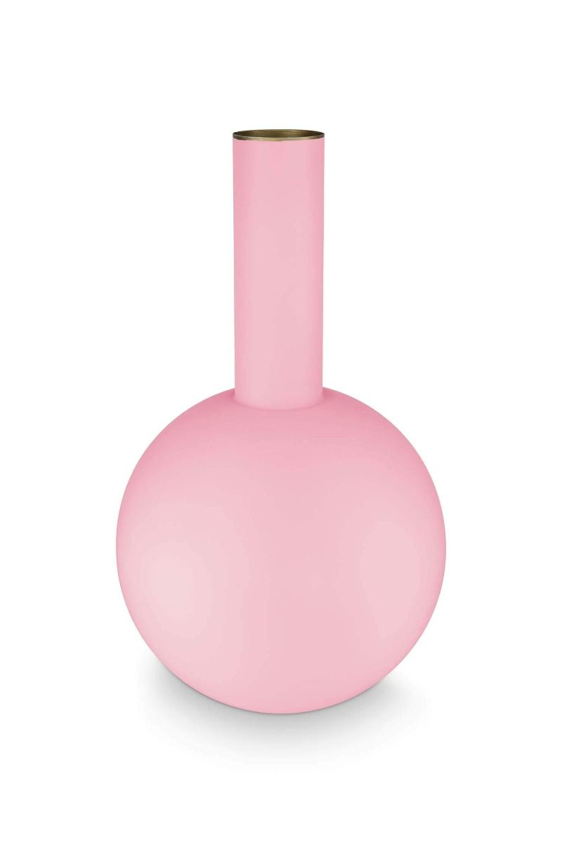 Vase en Métal Grande Mats Rose Clair 42cm