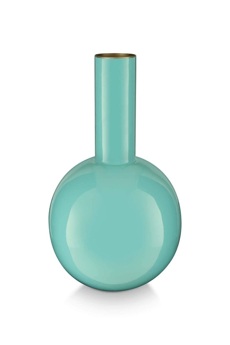 Metalen Vaas Klein Helderblauw 26cm
