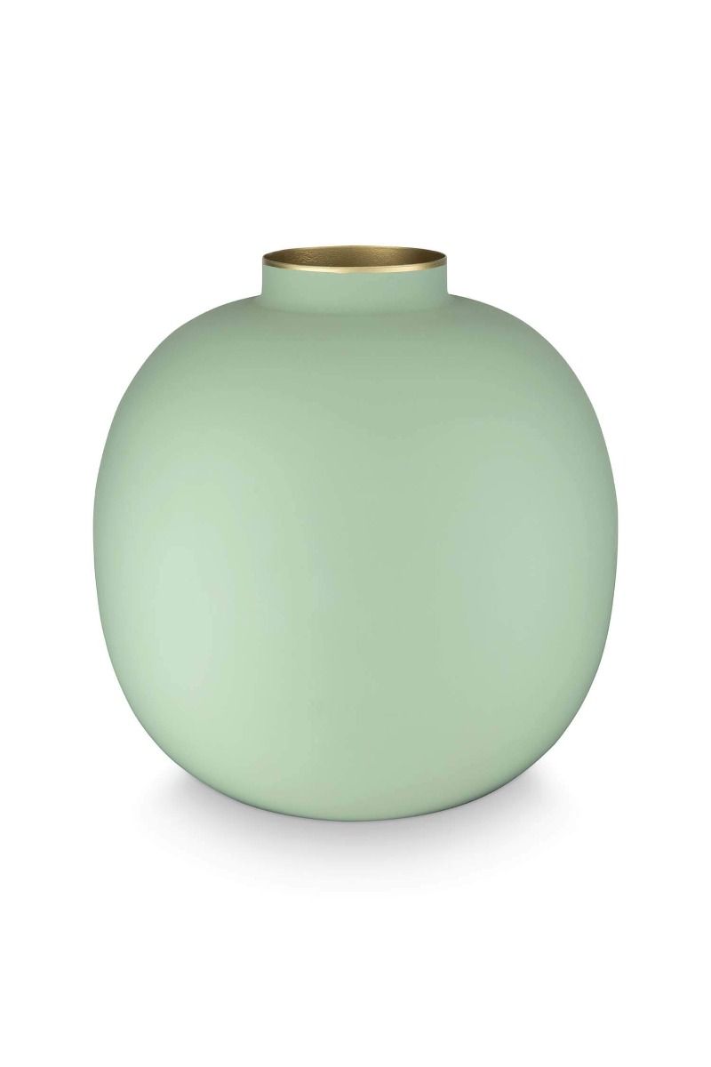 Metall Vase Matt Knallgrün 23cm