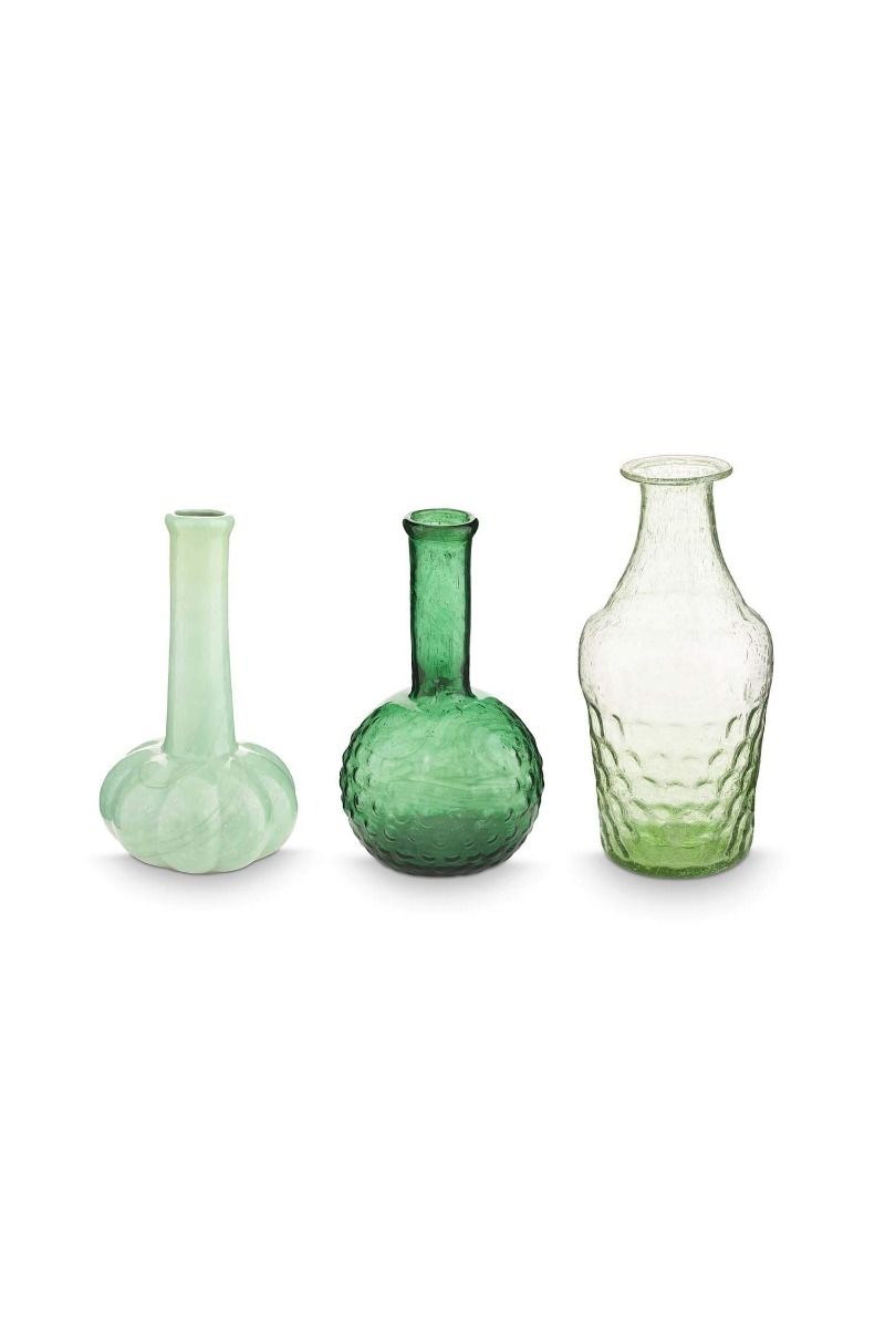 Set/3 Vasen Glas Klein Softgrün