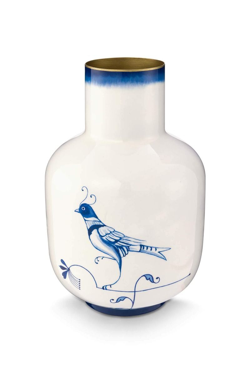 Vase Metall Pip & The Blue Bird Blau 30cm