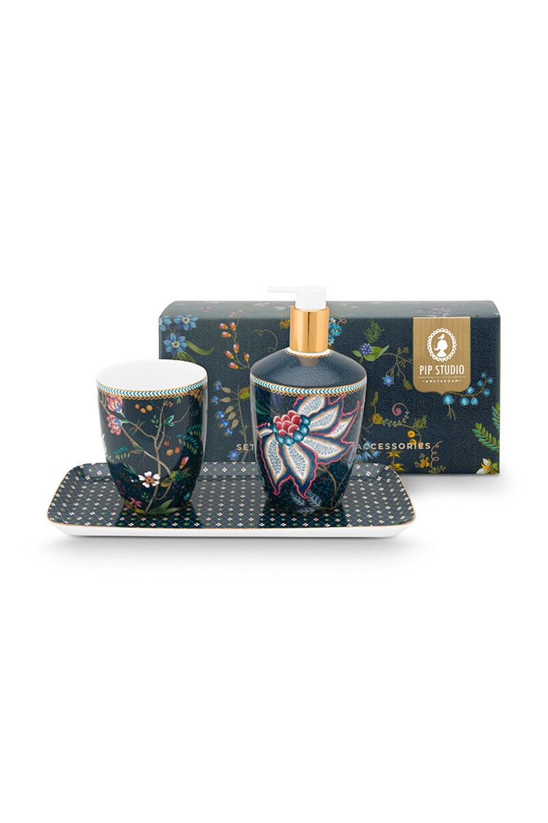 Badkamer Accessoires Set/3 Flowery