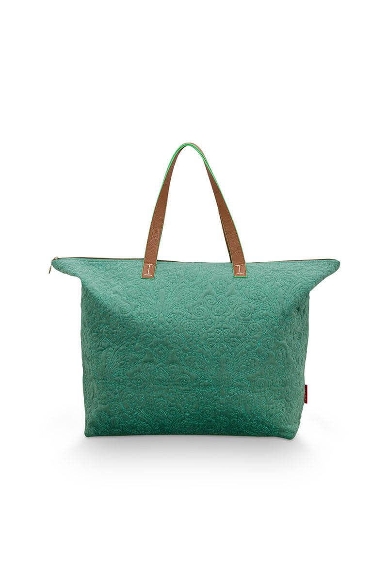 Tote Bag Velvet Quiltey Days Green