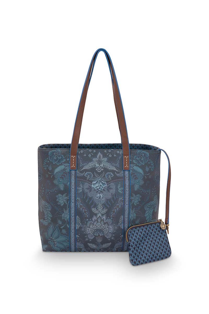 Sac Shopping de Taille Moyenne Kyoto Festival en Coloris Bleu