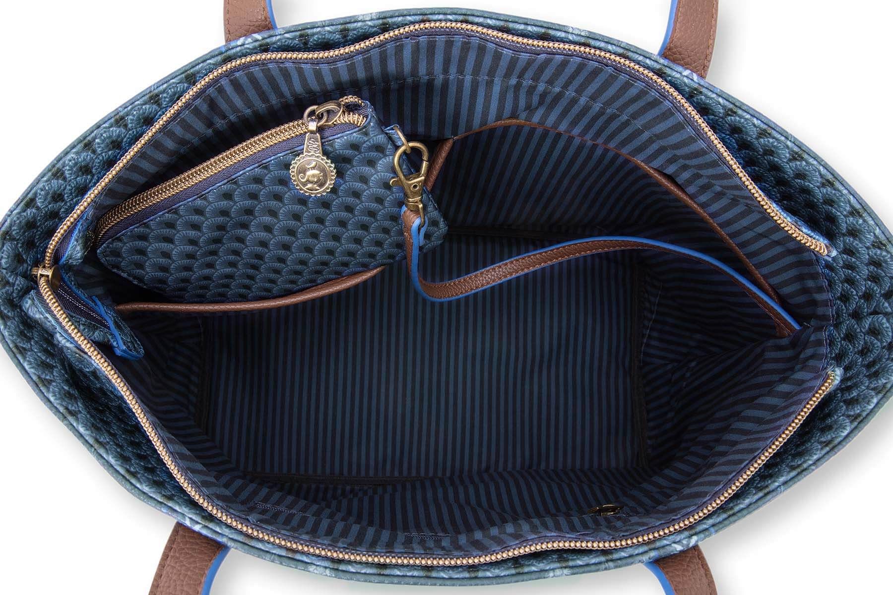 Sac Shopping de Taille Moyenne Kyoto Festival en Coloris Bleu