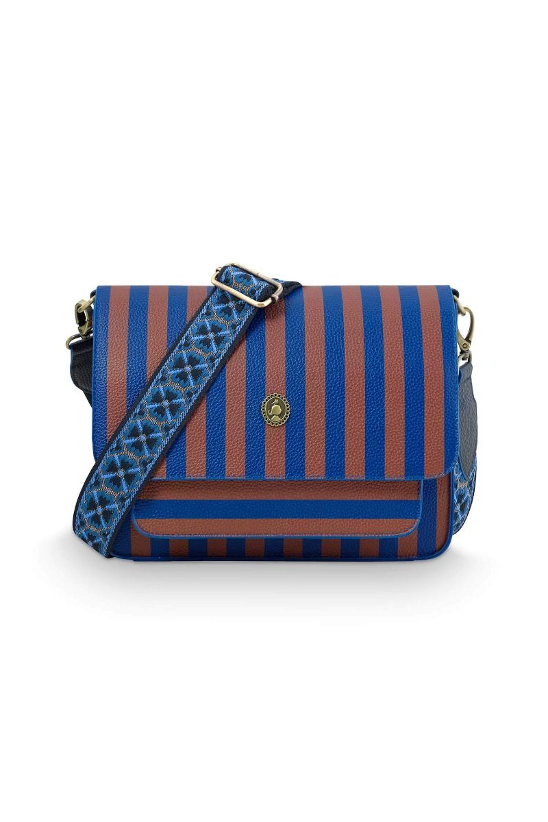 Fenna Schultertasche Mittel Streifen Blau