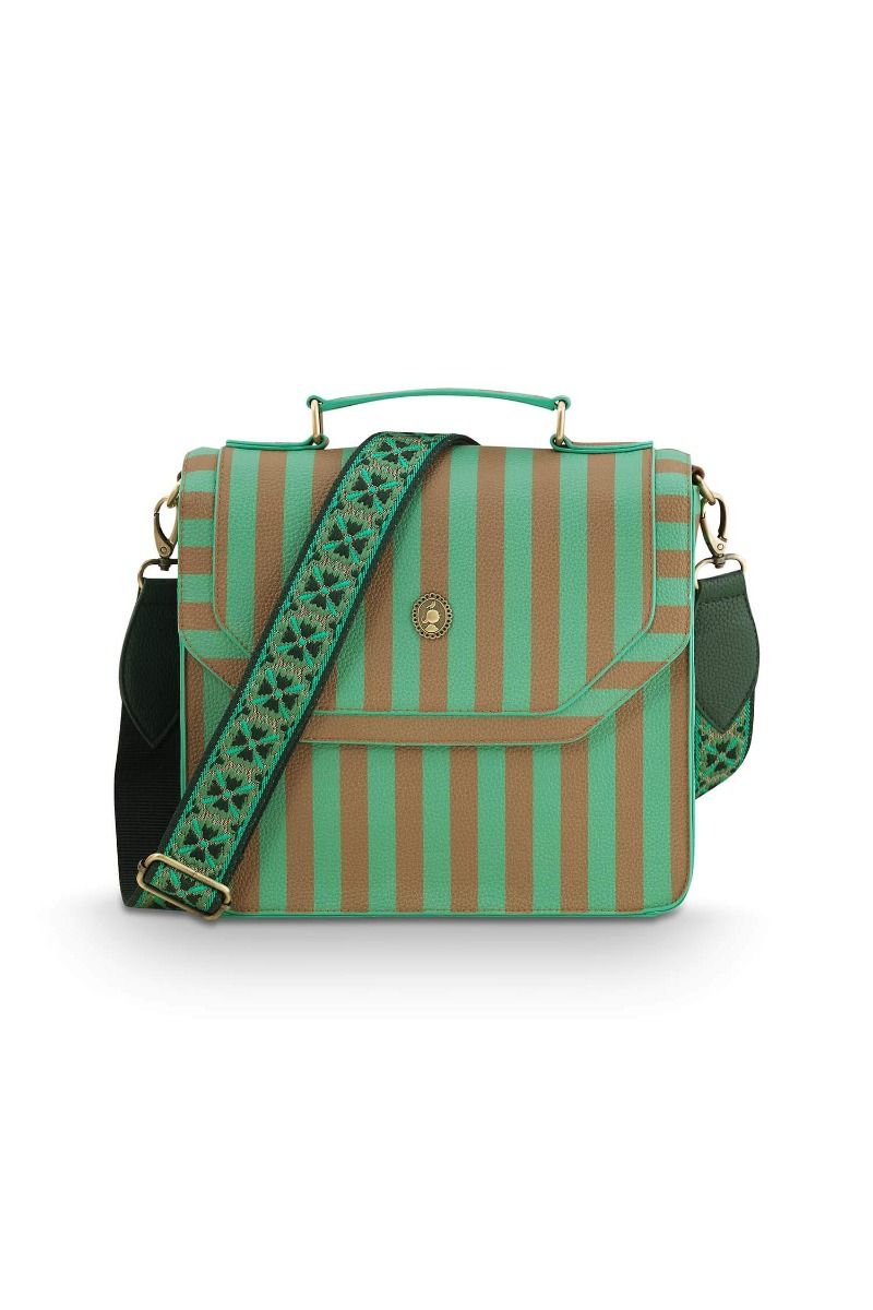 Frances Schultertasche Mittel Streifen Grün