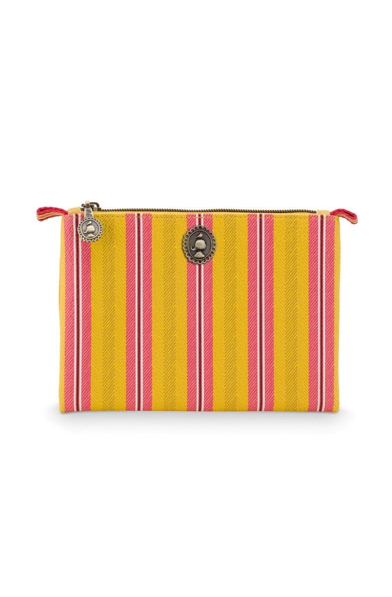 Flaches Necessaire Klein Jambo Flower/Blurred Lines Gelb