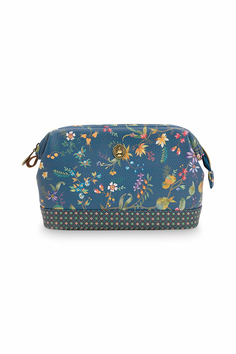 Toilettas Buidel Medium Petites Fleurs Donkerblauw