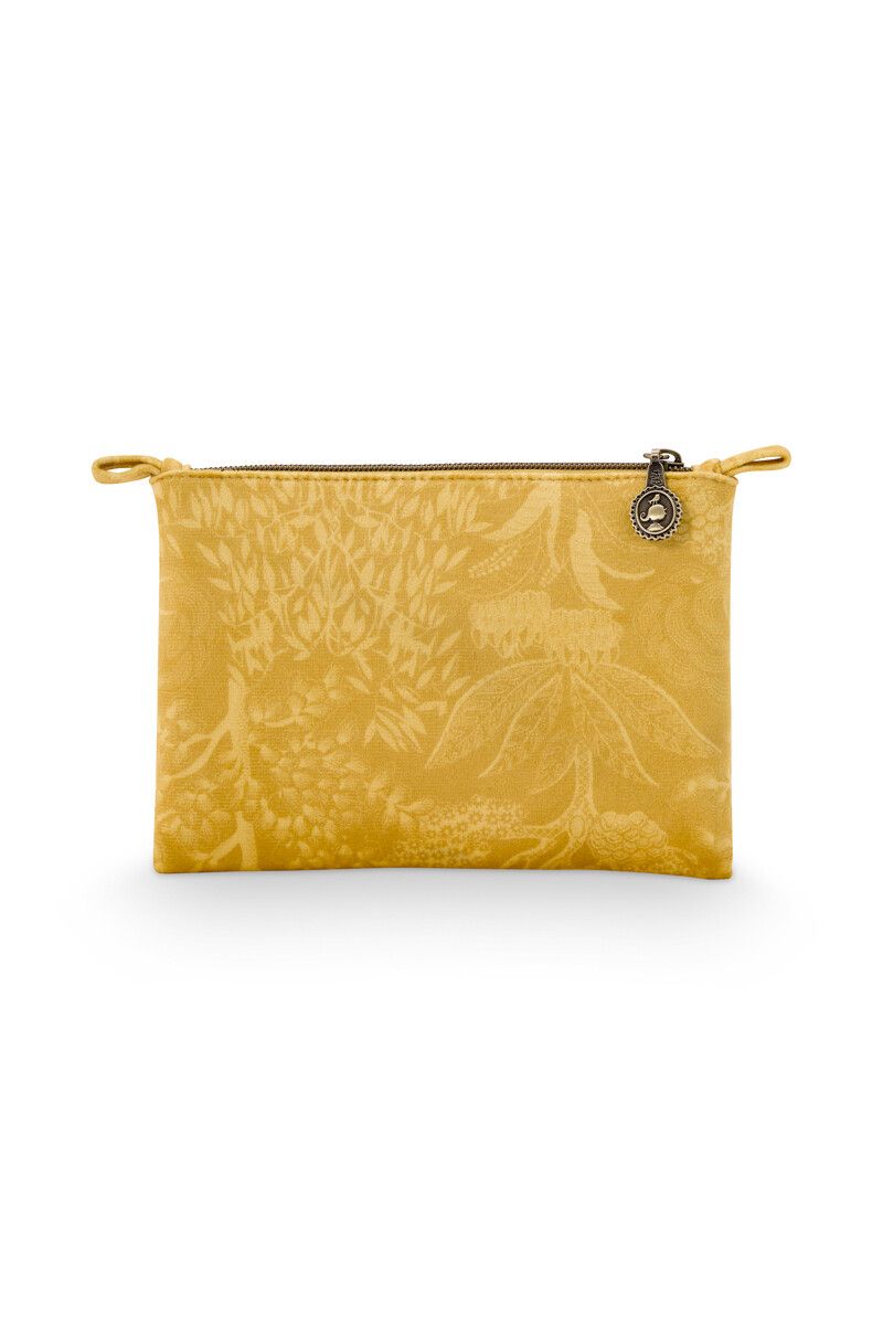 Flaches Necessaire Klein Wattiert Origami Tree Gelb