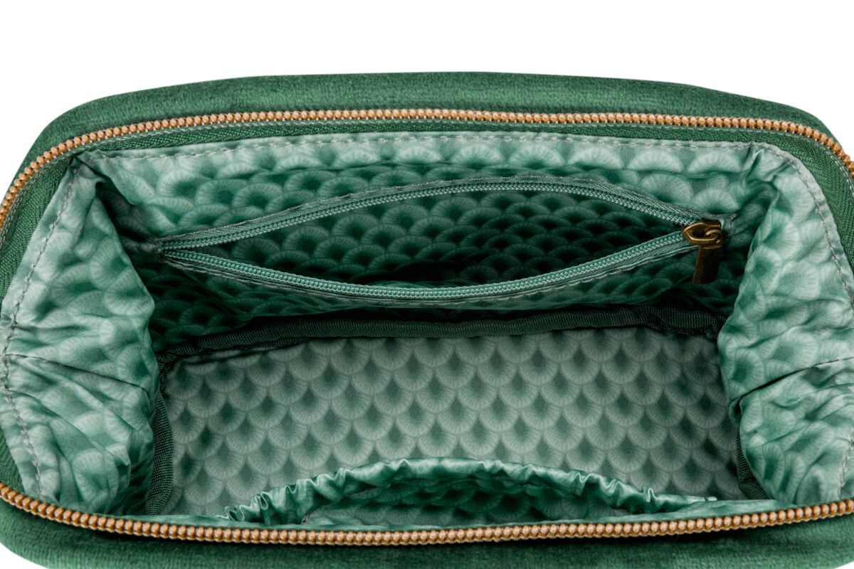 Kosmetiktasche Klein Samt Quiltey Days Grün