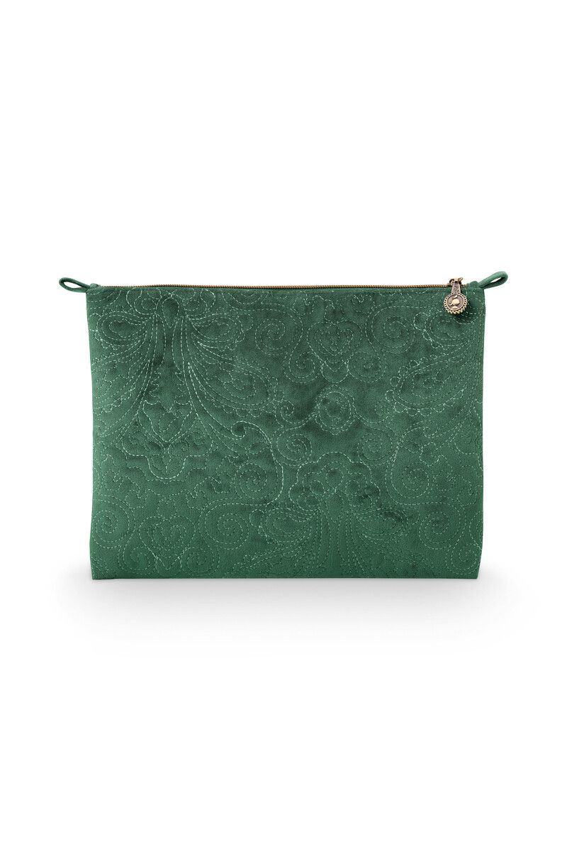 Cosmetic Pouch Large Quiltey Days Green