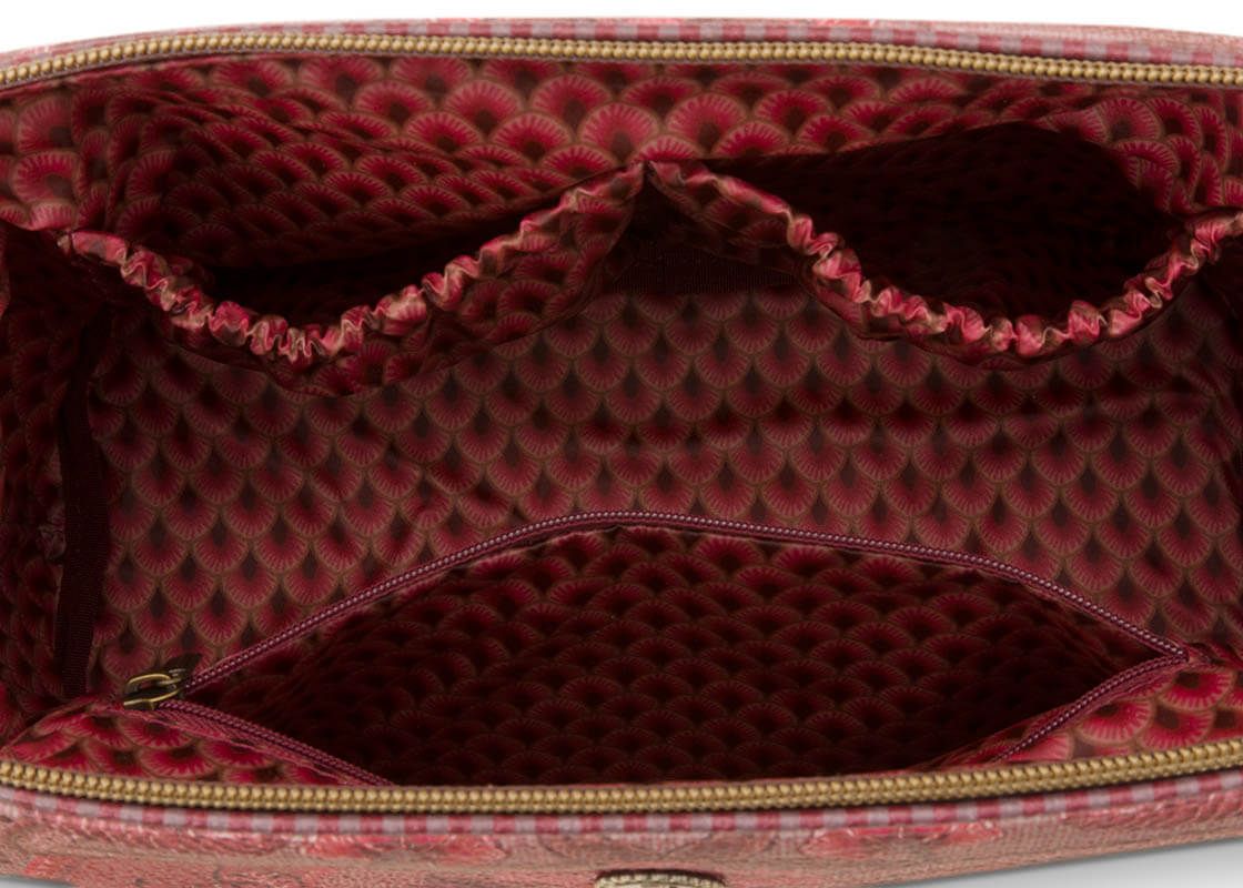 Cosmetic Purse Large Kyoto Festival Dark Pink