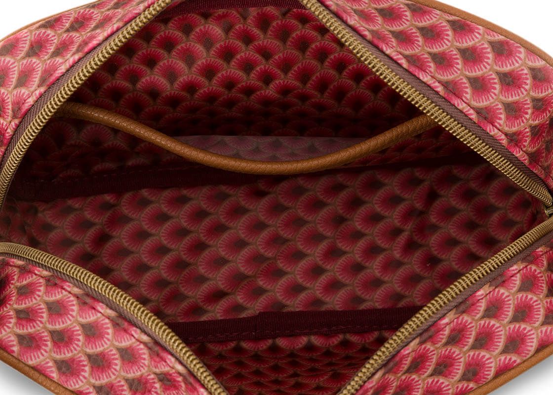 Cosmetic Bag Square Small Kyoto Festival Dark Pink