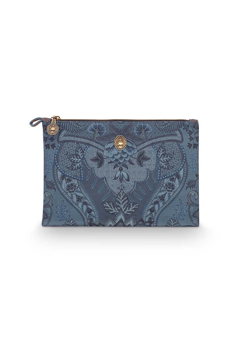 Cosmetic Flat Pouch Medium Kyoto Festival Blue