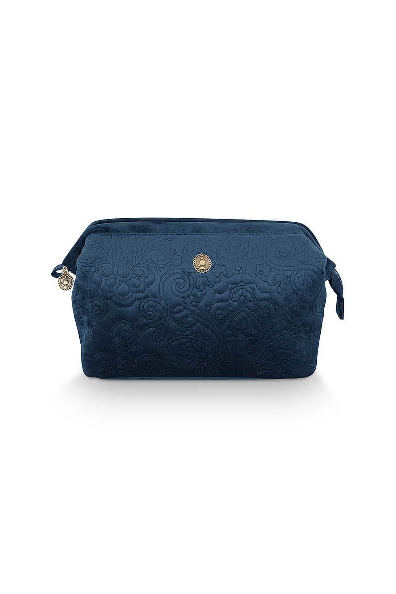 Kosmetiktasche Gross Samt Quiltey Days Blau