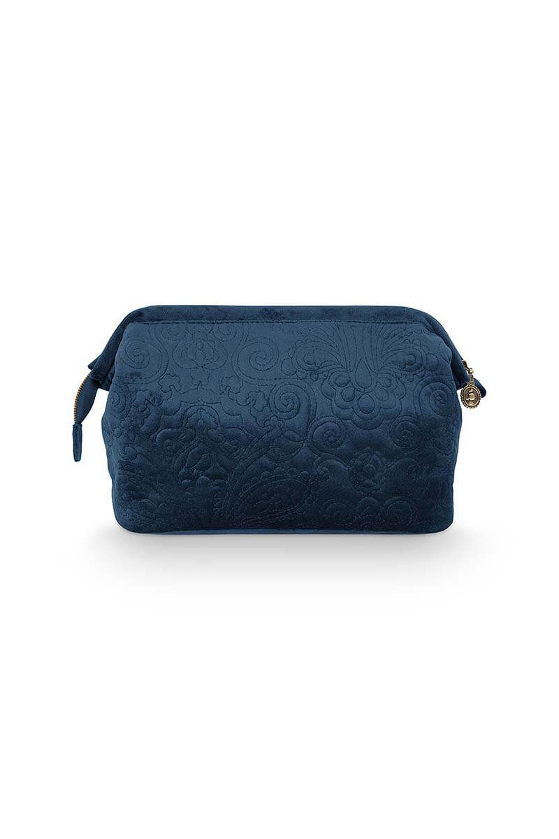 Kosmetiktasche Gross Samt Quiltey Days Blau
