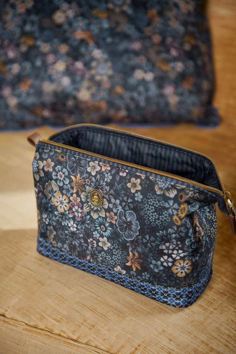 Pochette à Cosmétiques de Taille Moyenne Tutti I Fiori Bleu