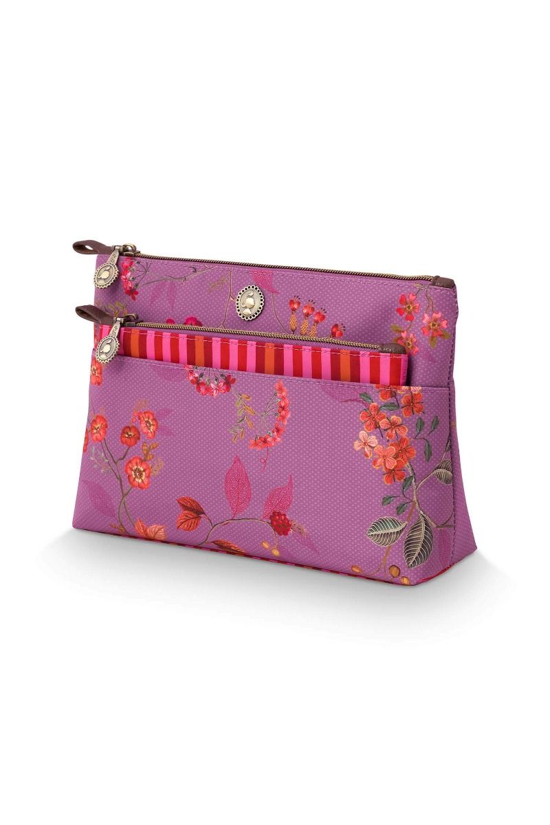 Kosmetiktasche Kawai Flower Fuchsia