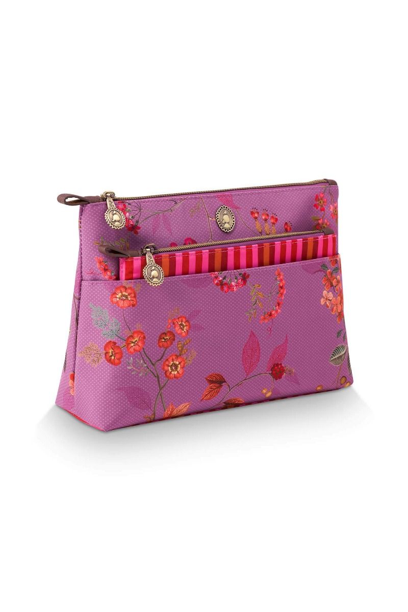Kosmetiktasche Kawai Flower Fuchsia