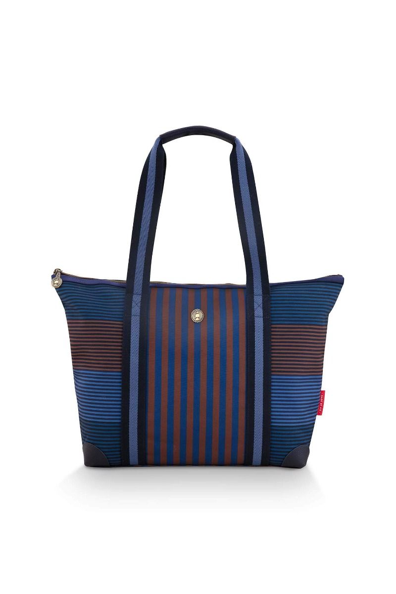Tilda Tragetasche Mittel Streifen Blau
