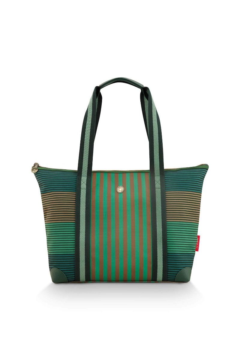 Tilda Tote Bag Medium Stripe Green